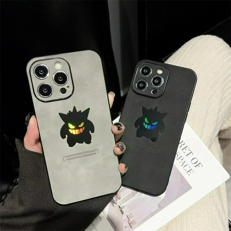Phone Accessories Iphone - Cartoon Anime Gengar Leather Texture Laser