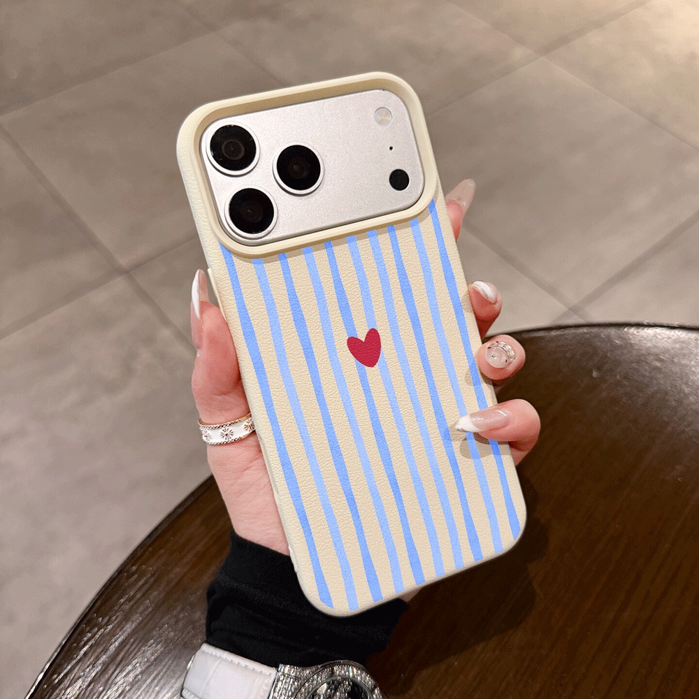Phone Accessories Iphone - Vertical Stripes Hearts Phone Case For