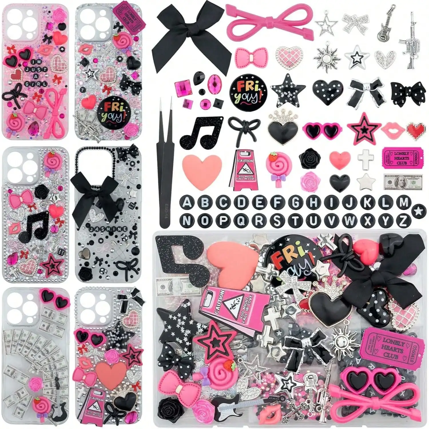 Phone Accessories Kit - 1050 Pcs Junk Phone Case Charms