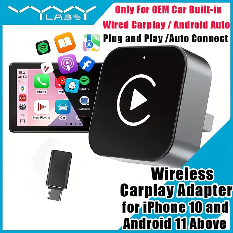 Phone Accessories Design - 2-in-1 Wireless CarPlay Adapter Plug-and-Play for