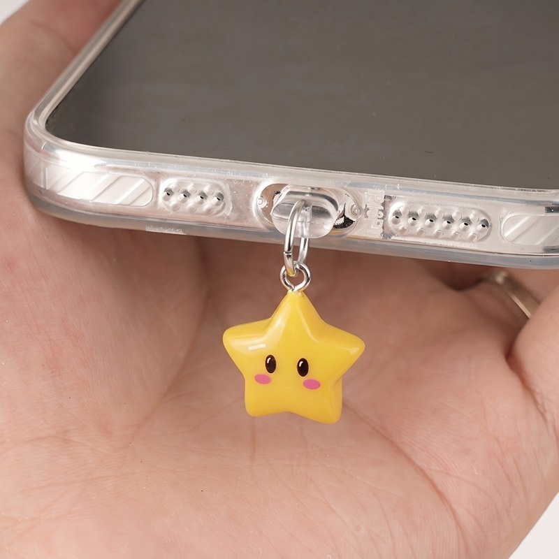 Cute 3D Yellow Star Phone Dust - Yellow Phone Accessories recension och pris