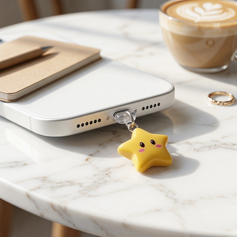 Cute 3D Yellow Star Phone Dust - Yellow Phone Accessories recension och pris
