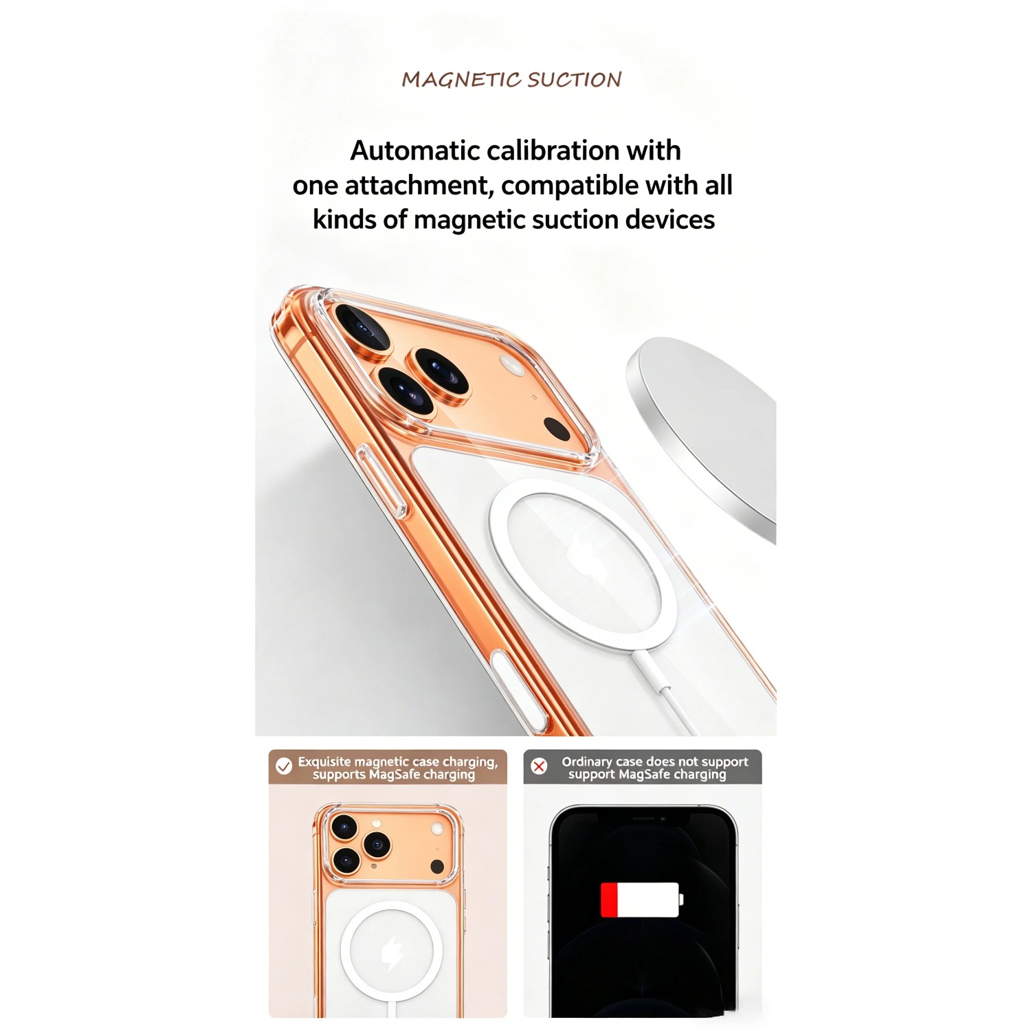 Magnetic Clear Case for iPhone - Yellow Phone Accessories recension och pris