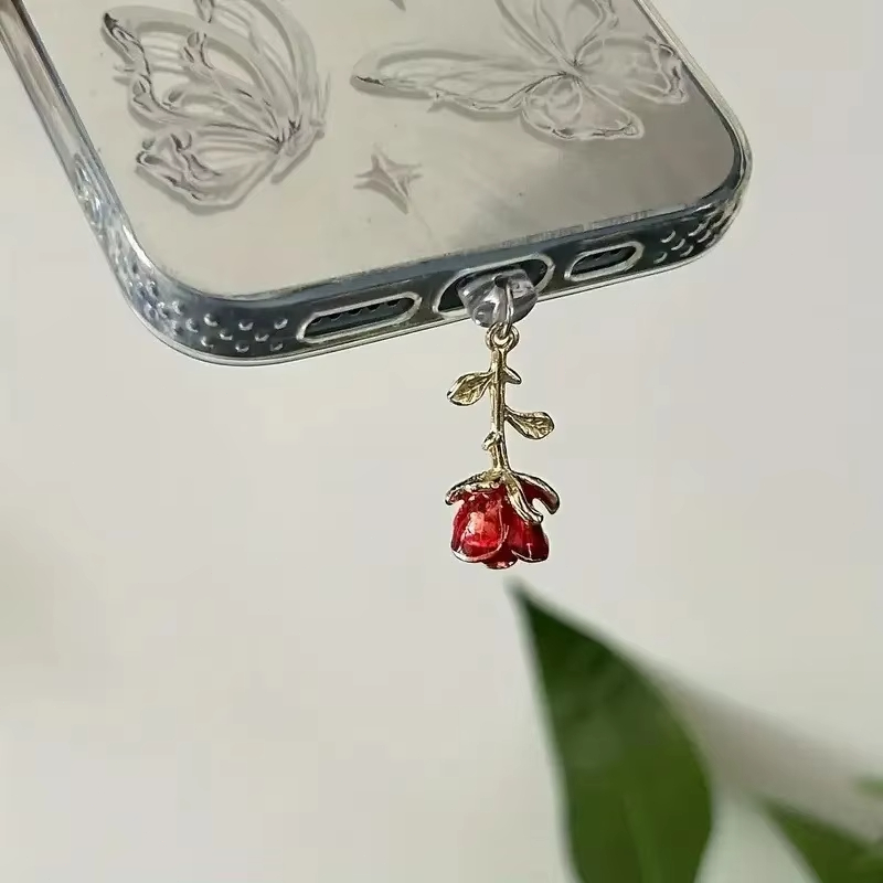 Red Rose Dustproof Plug Access - Yellow Phone Accessories recension och pris