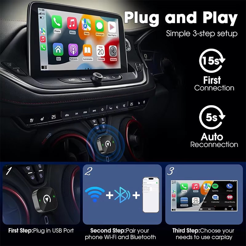 2-in-1 Wireless CarPlay Adapte - Phone Accessories Design recension och pris