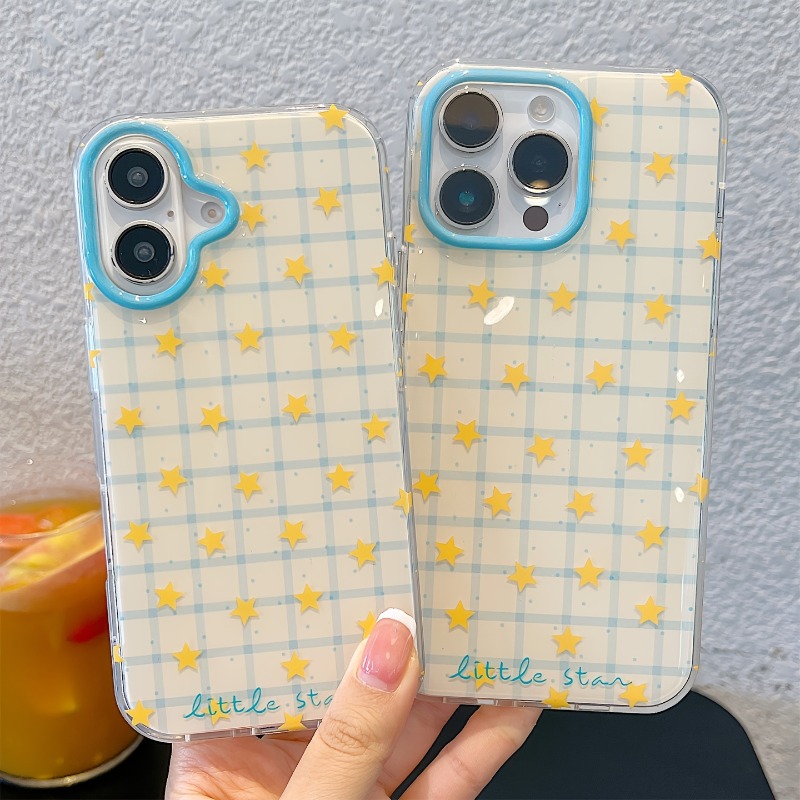 Yellow Star Checkered Pattern  - Yellow Phone Accessories recension och pris