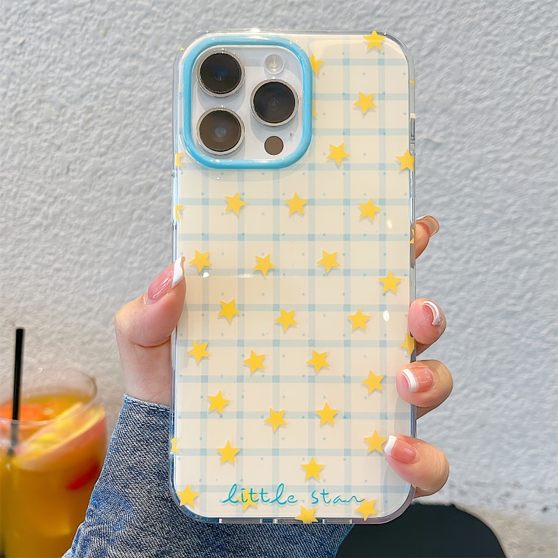Yellow Star Checkered Pattern  - Yellow Phone Accessories recension och pris