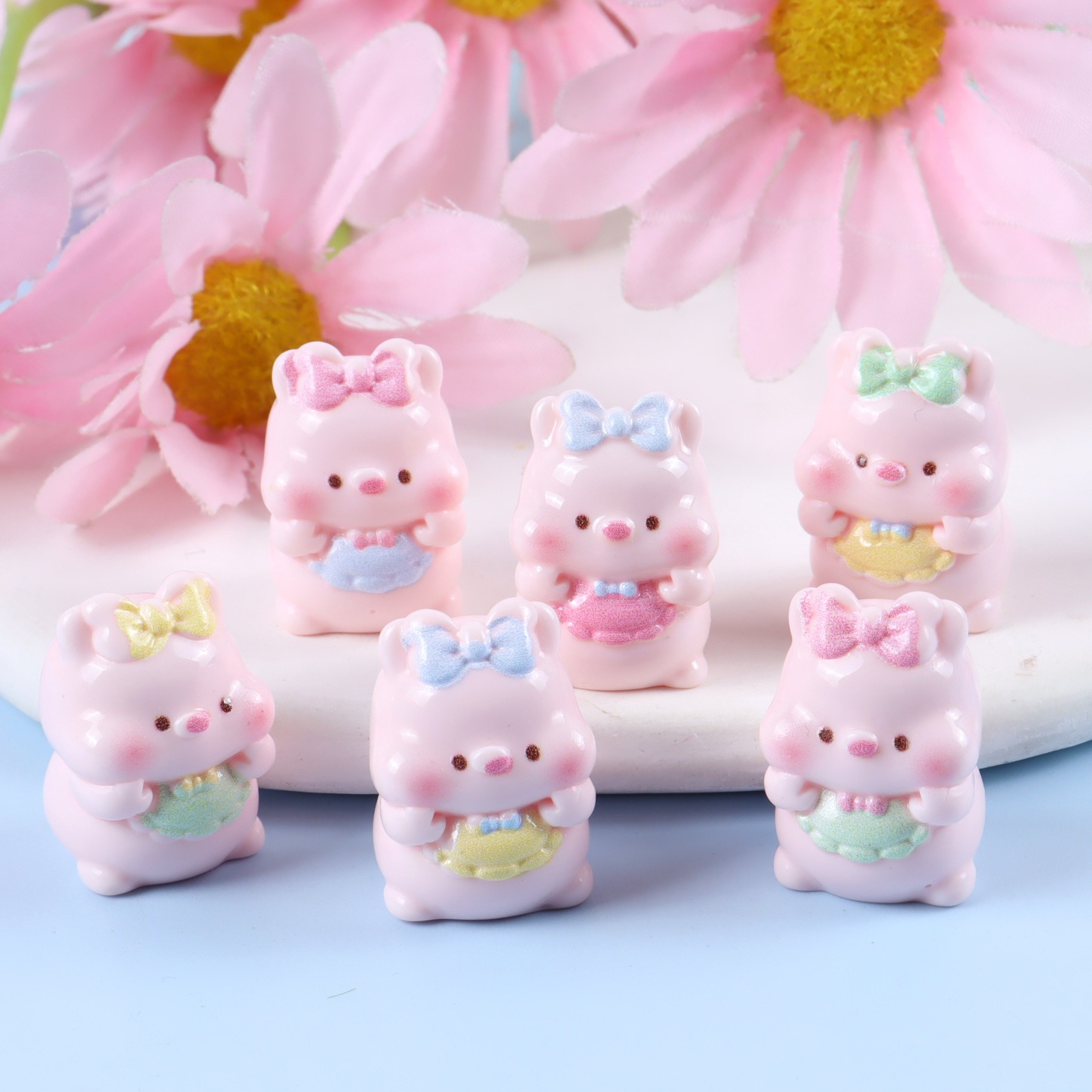 6PCS Mixed Cute Pig Resin Char - Yellow Phone Accessories recension och pris