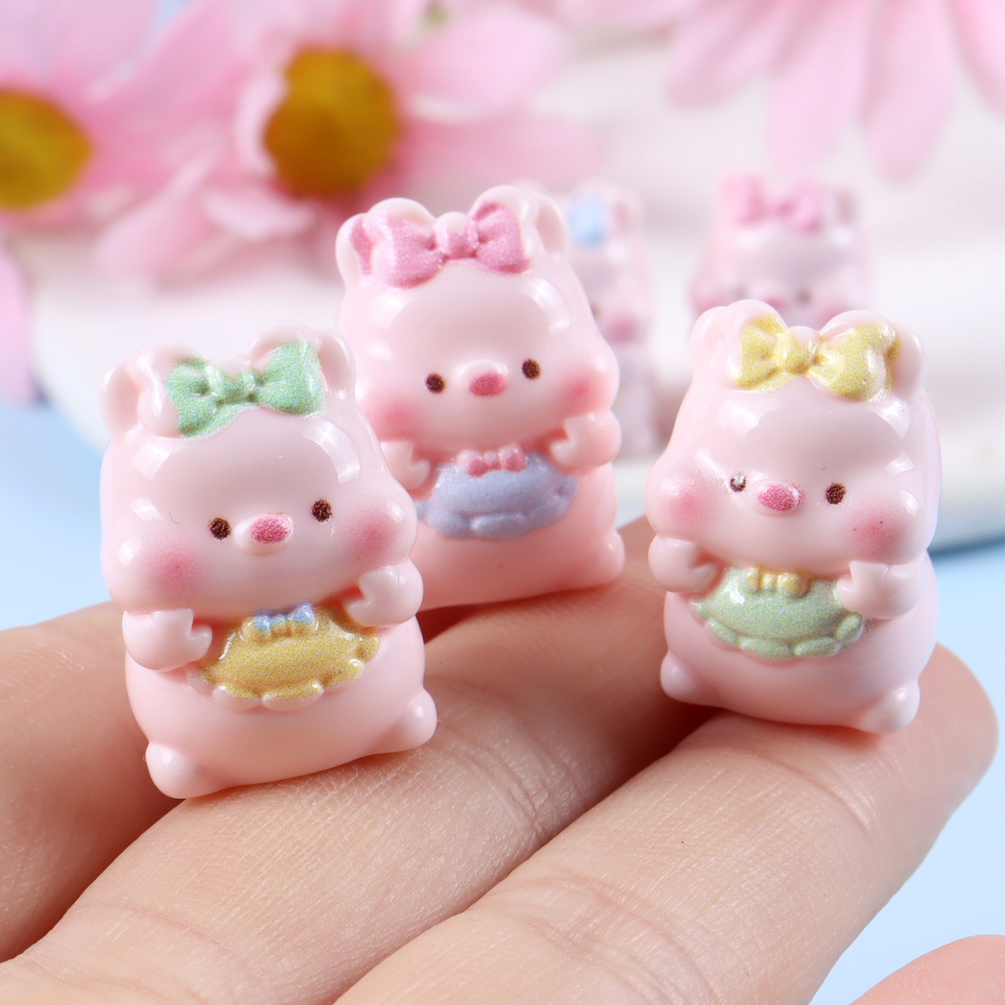 6PCS Mixed Cute Pig Resin Char - Yellow Phone Accessories recension och pris