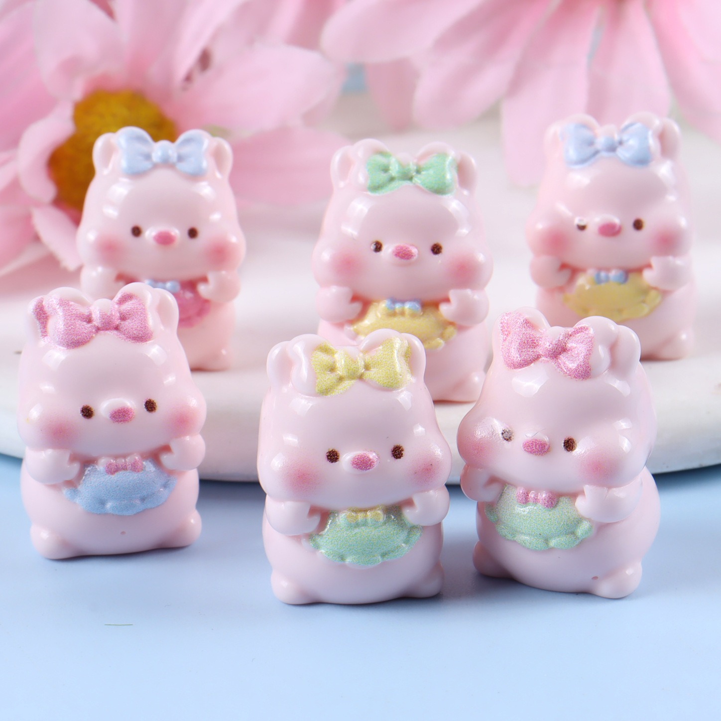 6PCS Mixed Cute Pig Resin Char - Yellow Phone Accessories recension och pris